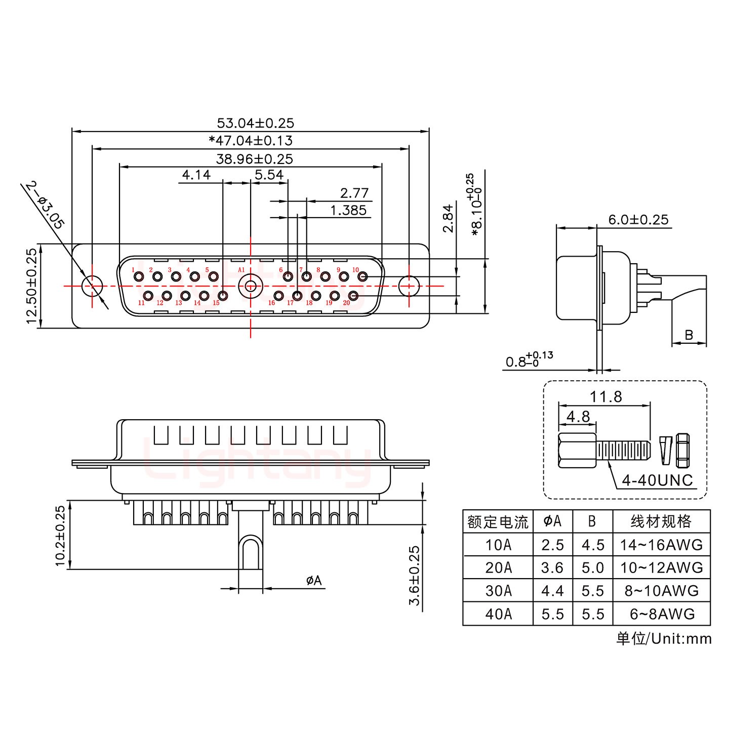 21W1公長(zhǎng)體焊線(xiàn)/配螺絲螺母/大電流40A