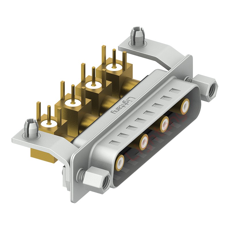 4W4公PCB彎插板/鉚支架11.6/射頻同軸75歐姆