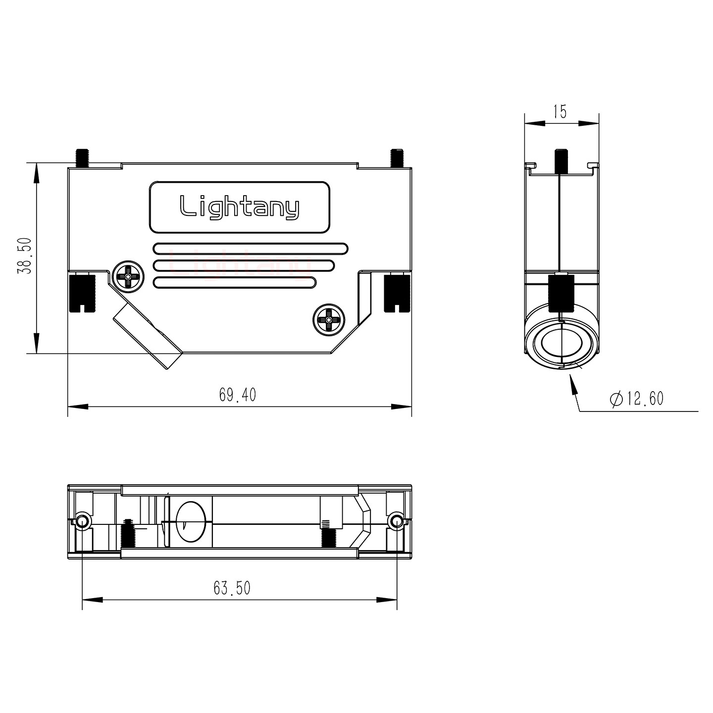 27W2公短體焊線20A+37P金屬外殼967斜出線4~12mm