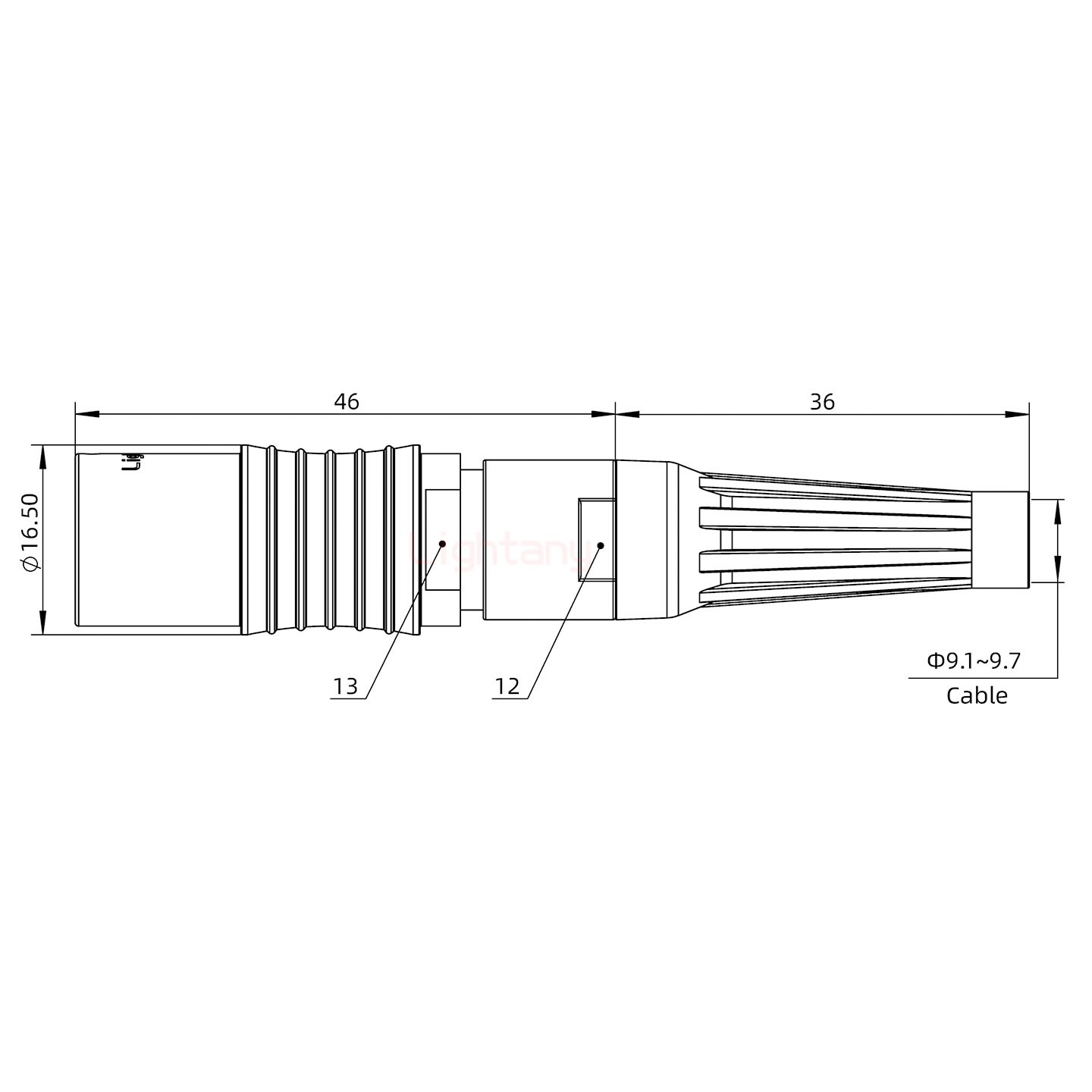PHG.2B.026.CLLD99Z推拉自鎖帶護(hù)套浮動插座