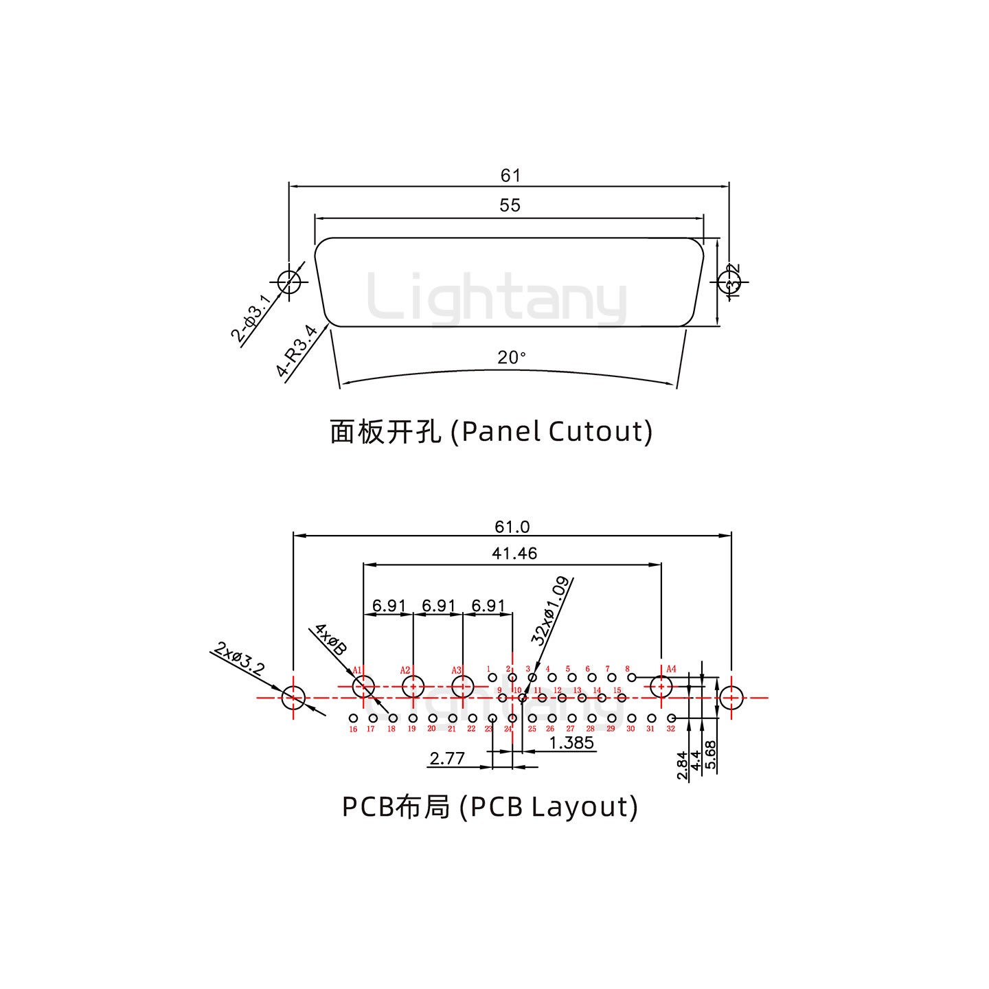 防水36W4公直插板/鉚魚(yú)叉/鎖螺絲/大電流40A