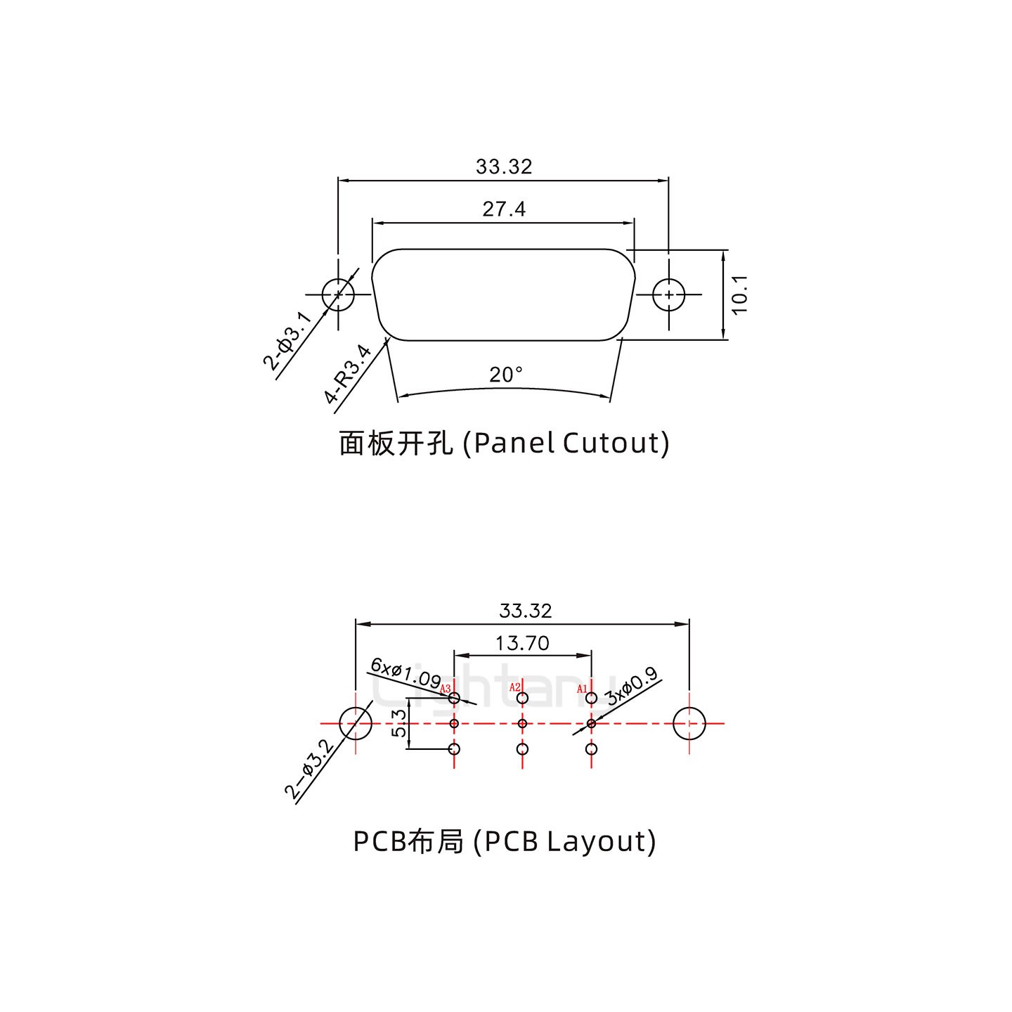 防水3W3母直插板/鉚魚(yú)叉/鎖螺絲/射頻同軸50歐姆
