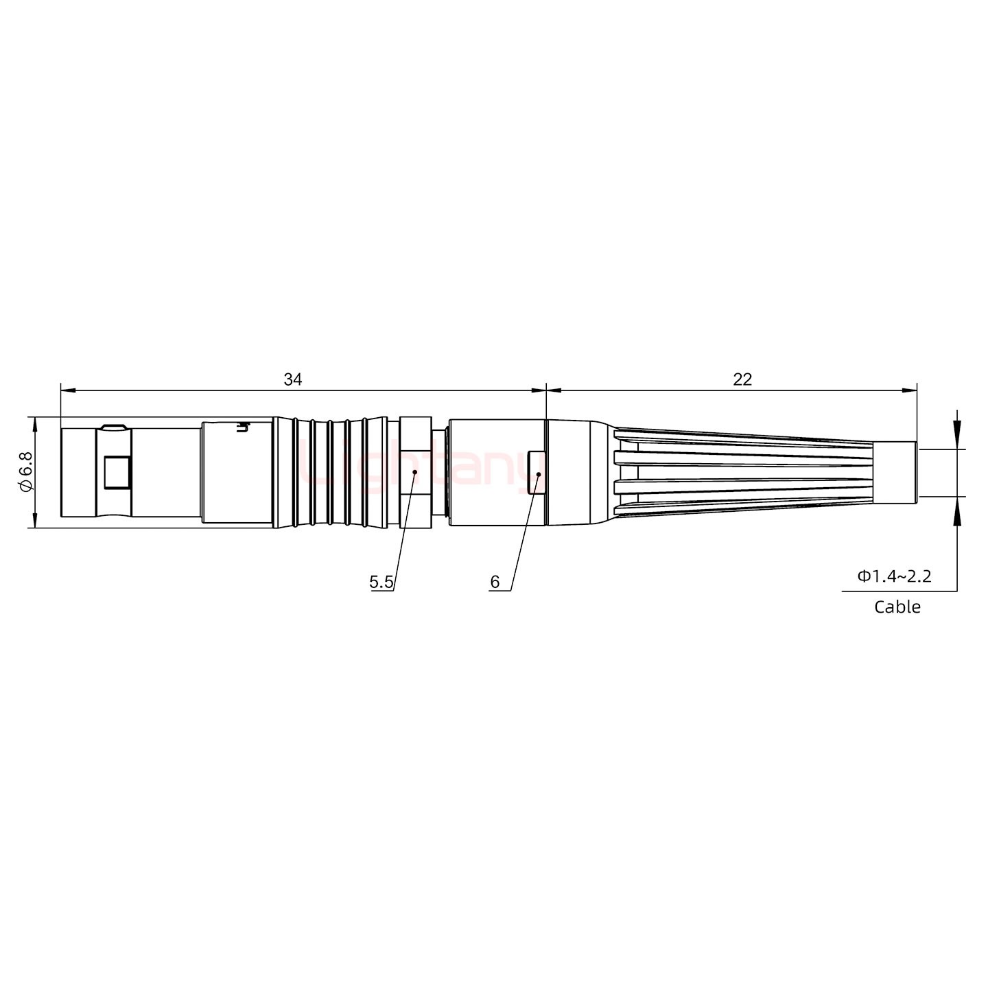 PHG.00.004.CLLD22Z推拉自鎖帶護(hù)套浮動插座