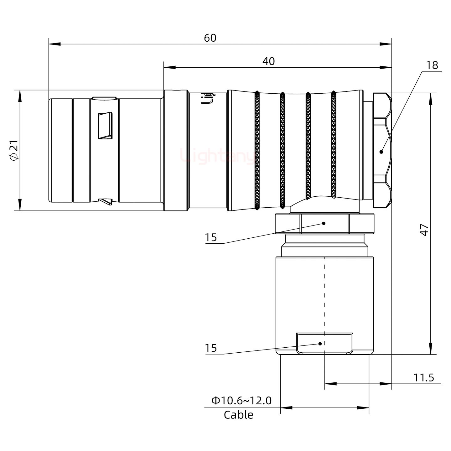 FHG.3K.012.CLAK11推拉自鎖彎式插頭